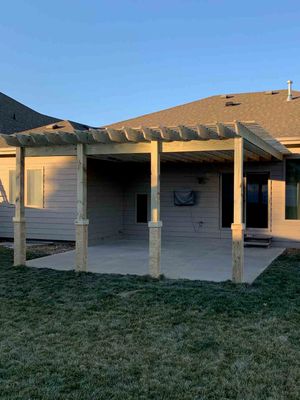 Backyard Connected Pergola